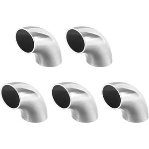 uxcell Stainless Steel 304 Pipe Fitting Long Radius 90 Degree Elbow Butt-Weld 7/8-inch OD 1.5mm Thick Pipe Size 5pcs