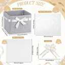 Hushee Felt Gift Basket Empty with Bow Felt Basket Set with Gift Bags Wrap Tissue Papers and Pull Bow 10"x10"x7.6" Foldable Storage Bin for Graduation Birthday Baby Shower Christmas, 1 Count
