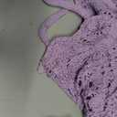 OYOANGLE Women's Crochet Tie Front Sweater Cardigans Bell Sleeve Knitted Cropped Bolero Shrug Cardigan (Purple, S)