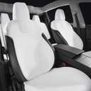 Ice Silk Seat Cover for Tesla Model 3 2024–2026 Highland, Cooling Breathable Seat Cushion, Custom Fit Interior Protection, Non-Slip Washable Cover, White
