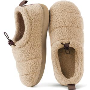 RockDove Womens Sherpa Fleece Camp Slippers Memory Foam Indoor Outdoor Machine Washable