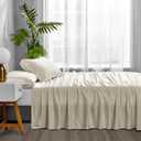 ACCURATEX Cooling Sheets Split King Size - 100% Viscose Made from Bamboo, Luxury Hotel Sheet Set for Adjustable Bed, Super Soft Breathable Bedding Sheets up to 16 inches Deep Pocket, Beige