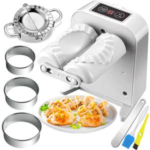 Electric Dumpling Machine Rechargeable Automatic Electric Dumpling Maker Machine Mould 2 Modes,Household Easy Quick Dumpling Maker Press Machine with Empanada Maker Press,Dough Cutters,Spoon and Brush