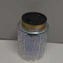 Battery Operated Lamp,Cordless Samll Glass Accent Lamp with Timer for Nightstand,Warm White Cozy Ambient Decorative Table Lamps for Shelf/Dorm/Office Cubicle/Desk/Entryway/Bedside(Iridescent Clear)