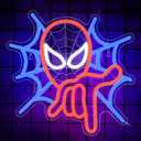 Spider Neon Sign for Wall Decor Anime LED Light Up Sign Spider Room Decor for Boys Bedroom Man Cave Game Room Party Club Chirstmas Birthday Gifts for Kids Boys Fans,Size14.2 * 13.4in(XD213) (S-Red&Blue&White)