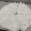 Konsait Plush Christmas Tree Skirt - Round Snow White Xmas Tree Mat Base Cover for Holiday Home Decorations,31Inch/78CM