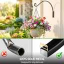 Lifyzoon Heavy Duty Plant Hanger Bracket (16"/Black), 80lbs Weight Capacity - Outdoor Hand-Forged Hanging Plant Bracket Durable and Stable Bird Feeder Hanger