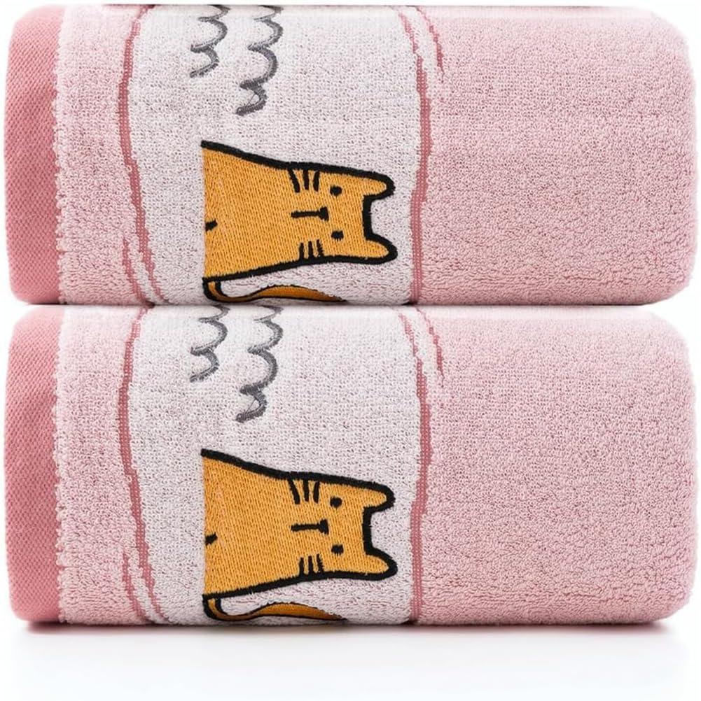 Gluar Plush Animal Print Bath Towel - Ultra Soft, Highly Absorbent & Quick Dry,29x56 Inch, Two Pink