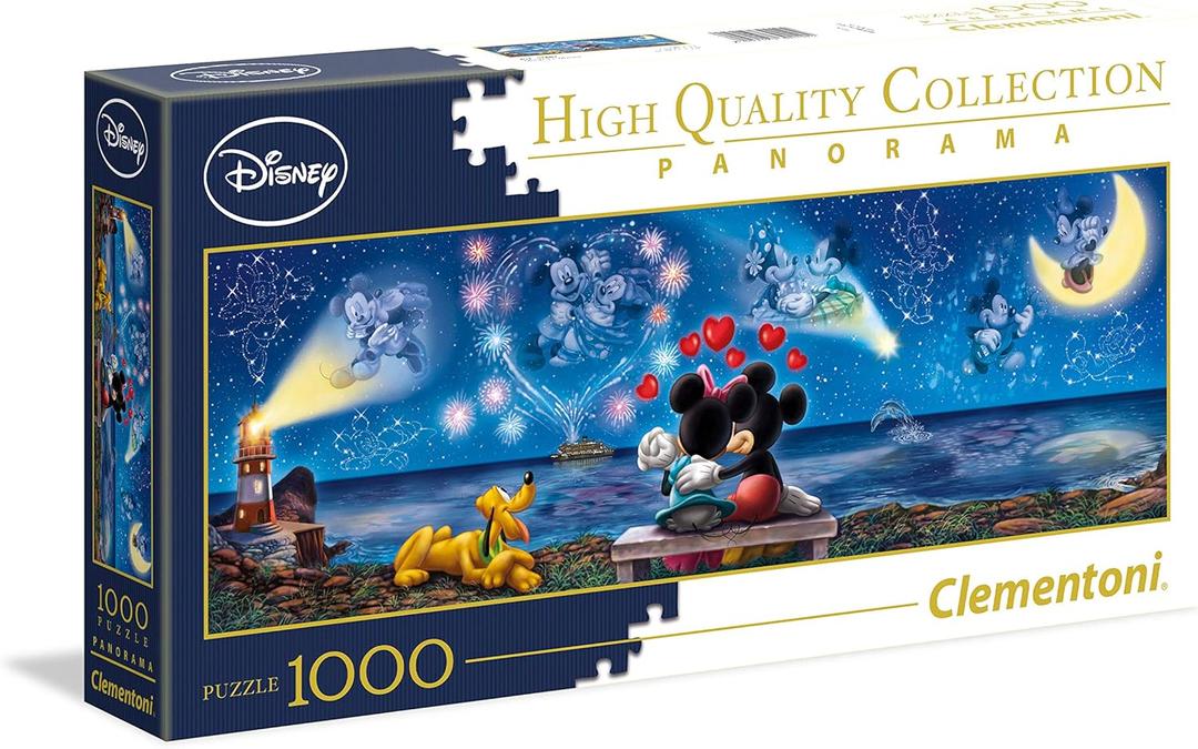 Clementoni - 39449 - Disney Mickey & Minnie Panorama Collection Puzzle for Adults and Children - 1000 Pieces -