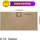 Pack 10 Vacuum Bags For DEWALT 6 to 10 Gallon Shop Vac DXVA19-4101, Dust Collection Bag with Filter For Vacmaster VHBM, Replacement Parts BM08 Accessories Kit
