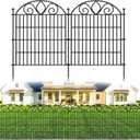 5 Panels No Dig Decorative Garden Fence Panel 28" H X 9.8' L Rustproof Metal Dog Fence Outdoor for Yard, Animal Barrier Fence for Pet, Garden Border, Patio, Flower Beds| Temporary Fencing