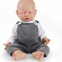IVITA 12 inch Eye Closed Reborn Silicone Baby Doll Boy Lifelike Newborn Babies Gift for Kids Festival Present Collectible Toys