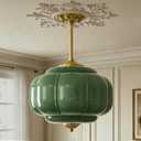Vintage Glass Pendant Light 15 inch Semi Flush Mount Light Fixture, 15in-Pendant Light-1pack