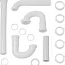 Waxman PlumbCraft 15-Piece Complete Bathroom Sink Drain Repair Kit 7027110N, Various Bathroom Sink Drain Pipes for Repairs to Problem Areas, Bathroom Sink Drain Assembly for Multiple Sink Pipe Options