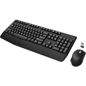 Wireless Keyboard and Mouse Combo, Full-Sized 2.4GHz Wireless Keyboard with Comfortable Palm Rest and Optical Mouse for Windows, Mac OS PC/Desktops/Computer/Laptops (Dark Gray)