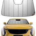 Pigenius Windshield Sunshade for Cadillac CT5 2020-2025 (Sedan) Luxury/ Sport, Metallic Silver Finish