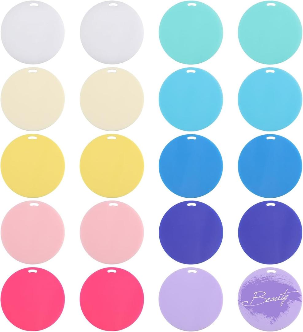CHGCRAFT 20 Pcs 10 Colors 3 Inch Acrylic Circle Blanks with Hole, Multicolor Unfinished Round Plastic Sheets for Vinyl Cutting DIY Projects Painting Sign