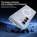 Magnetic for Galaxy Z Fold 3 Case, Clear Case with Flowers, Slim | Anti-Yellow Hard PC Protective Soft TPU Bumper Cute Cover for Galaxy Z Fold 3, White Flower Painting(10-84)