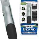 Wahl Groomsman Battery Operated Facial Hair Trimmer for Beard & Mustache Trimming Including Light Detailing and Body Grooming  Model 9906-717V (Silver)