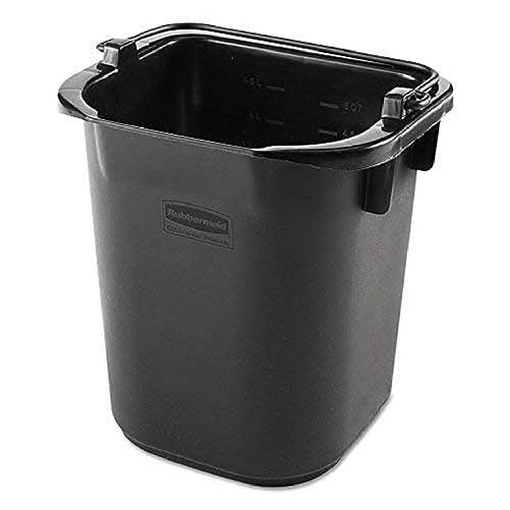 Rubbermaid Commercial Products Heavy-Duty Cleaning Pail 5-Quart Black Utility Bucket with Built-In Spout and Handle for House Cleaning/Storage/Livestock Feeding