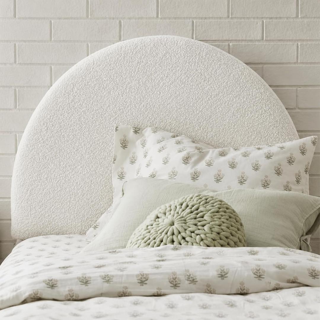 Colingmill Upholstered Panel Headboard Cute 36 Inch White Twin Headboard Velvet Fabric Adjustable Height Dorm Head Board for College Dorms Guest Rooms Compact Durable Easy Assembly Includes Hardware
