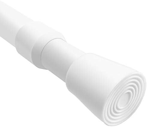 QILERR Short Tension Rod 16 to 28 Inche Small Shower Curtain Rods No Drilling Adjustable Heavy Duty Extension Loaded Spring Tension Rod for Windows, Closets, Curtains, 7/8" Diameter, White