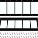 Tandefio 2 Pack 10'' X 29'' Black Basement Garage Door Flush Mount Shed Window with Tempered Glass Household Windows with Srews for Chicken Coop Sheds Barns Playhouse
