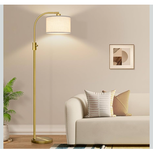 Floor Lamp - Dimmable LED with White Shade for Living Room, Bedroom, Office & More
