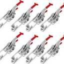 8 Pack Heavy Duty Toggle Clamp Latches 431 Type, 2000Lbs Holding Capacity Adjustable Latch U Bolt Self Lock Toggle Latch Smoker Lid Latch for Tire Carrier Latch Trailer Latch Door Latch Hardware
