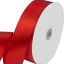 1-1/2" Wide x 100 Yards Single Face Polyester Satin Ribbon, Red Satin Ribbon for Crafts, Gift, Hair Bows, Wedding Party Decoration, Bow Making & Other Projects (Red)