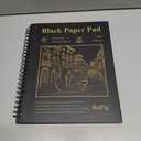 SuFly Black Paper Notebook, 60 Sheets Spiral Bound Sketch Book 9x12, 90lb/150gsm Black Art Paper for Drawing and Painting.