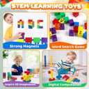 42PCS 1.2inch Magnetic Building Blocks Cubes for Kids 5+, Montessori STEM Toys Magnet Stacking for Learning Educational Autism Sensory Autistic Airplane Travel Activities Car Toy Gifts for Boys Girls