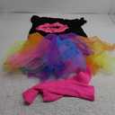 Blulu 80s Outfit Costume Accessories for Women Neon T Shirt Tutu Skirt for Party Large