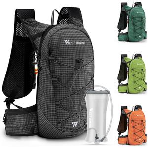 Lightweight Hydration Backpack with 2L Water Bladder Running Hydration Vest Backpack Specialized Hydration Pack for Cycling, Hiking, and Mountaineering, Black