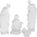 6 Pcs Clear Resin Christmas Nativity Scene Figure Set 7.25 Inch Christmas Scenario Interior Decoration, Small Figure Nativity Scene, Can Be Used as Home Desktop Decor Stand Religious Gift