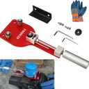 77750 Oil Filter Cutter Tool with Vise Jaw Plate, Oil Filter Cutter Cutting Tool for Filter Cutting Range 2-3/8" to 5" (Red)