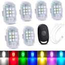LECART 6 Pcs Motorcycle Lights with Remote Wireless Led Anti-Collision Light 7 Colors USB Rechargeable High Brightness Aircraft Strobe Drone Lights