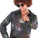 Morph Disco Shirt Costume Men - 70s Disco Outfit - Mens Retro Costume - Vintage Dance Wear - Party Attire for Men (Medium)