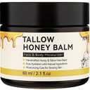 Beef Tallow for Skin  100% Organic Grass Fed Natural Tallow & Honey Face Balm, Whipped Beef Tallow for Sensitive Skin and Face + Body Care, Moisturizing Natural Formula