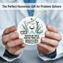 3 x Christmas Dentist Gifts for Women Men - Thank You Dentist Ornaments 2025, Appreciation Assistants Students Dental Hygienist Gifts, Ceramic Tooth Christmas Ornament for Christmas Tree Decoration