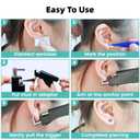 Professional Ear Piercing Kit with 63 Pairs of Cubic Zirconia Stones Ear Stud Earrings with Multi Purpose Black Reusable Ear Piercing Gun Silver Sticks for Salon & Home Piercings