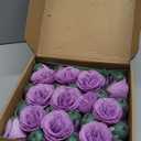 Artificial Roses with Stems,30PCS Glitter Roses Bouquet Lilac Flowers for Wedding Bouquet Party Christmas Home Decor(Lilac)