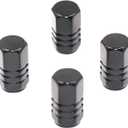 6 x Accretion Car Tire Valve Stem Caps, 4pcs Air Caps Cover, Hexagon ShapeUniversal for Cars, SUVs, Bike, Trucks and Motorcycles-Black