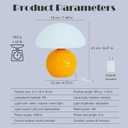 Cute Small Mushroom Lamp, PE Lampshade, Ceramic Base, Adjustable Light Color and Brightness with Power-Off Memory, Safe USB Powered, LED Mushroom Light for Bedroom Living Room (Orange)