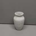 Roro Handmade 7.5 Inch Rustic Farmhouse White Textured Ceramic Prunus Vase Classic Decorative Flower Vase for Home, Office, or Shelf Centerpiece