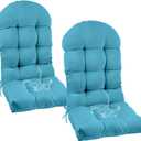 Outdoor Adirondack Chair Cushion Set of 2 Teal Blue Waterproof Tufted High Back Patio Cushions of Upper and Lower with Ties for Garden Backyard 47 * 19.68 * 3.9"