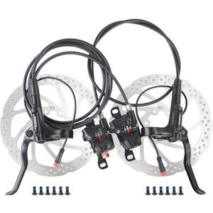 MT200 E-Bike Hydraulic Disc Brakes Set, New Upgrade 2-Pin 2-Piston Ebike Hydraulic Brakes Set with 160/180mm Rotors, Pre-Bled with Mineral Oil Electric Bike Hydraulic Brakes