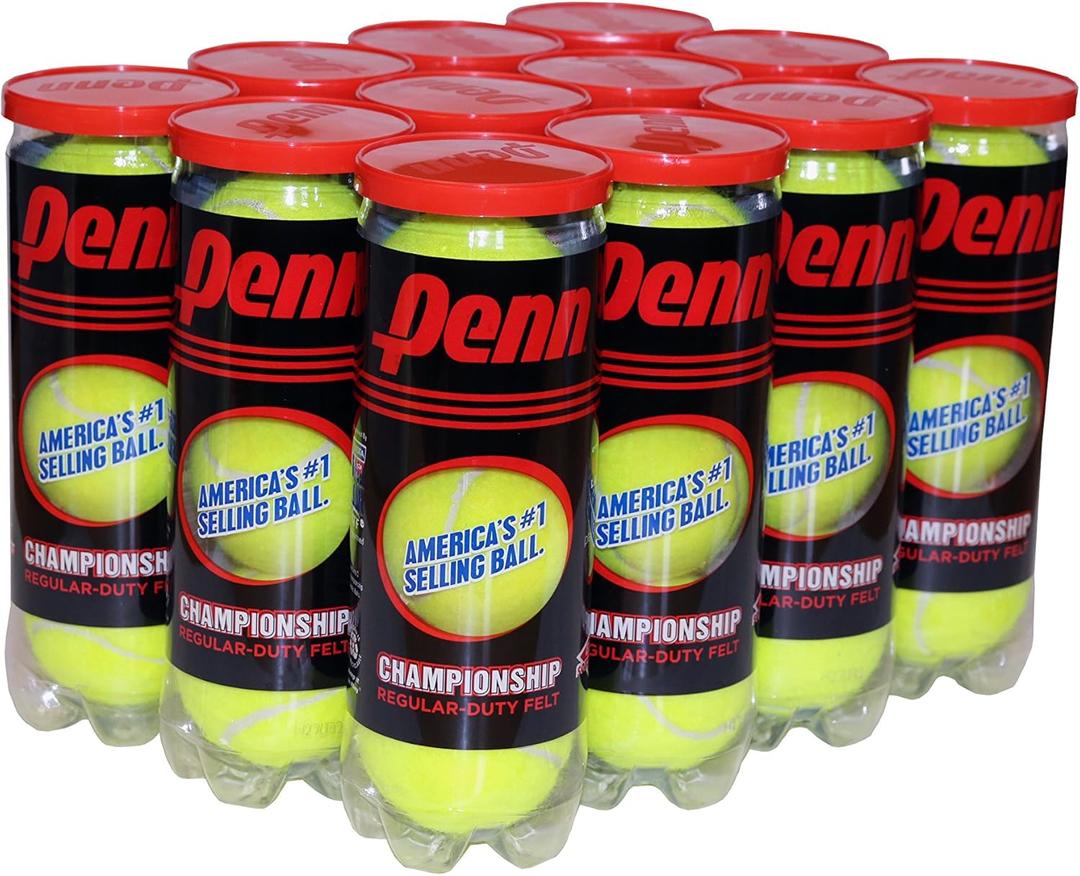 Penn Championship Tennis Balls - Regular Duty Felt Pressurized Tennis Balls - 8 Cans, 24 Balls
