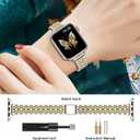 MioHHR Slim Metal Band Compatible with Apple Watch Band 42mm(Series 11 10) 41mm(Series 9 8 7) 40mm(Series 6 5 4 SE3/2/1) 38mm(Series 3 2 1),Stainless Steel iWatch Bands for Women,Silver/Gold