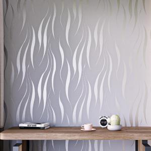 mamonhome Silver Gray Self Adhesive Removable Wallpaper Peel and Stick Wallpaper, 20.8" x 393" 3D Modern Water Waves Fashion Non-Woven Wallpaper for Livingroom, Bedroom, Kitchen, Bathroom.